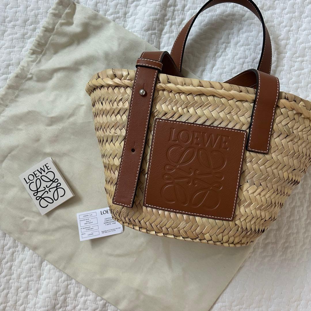 【美品】LOEWE ロエベ バスケットバッグ スモール カゴバッグ ナチュラル