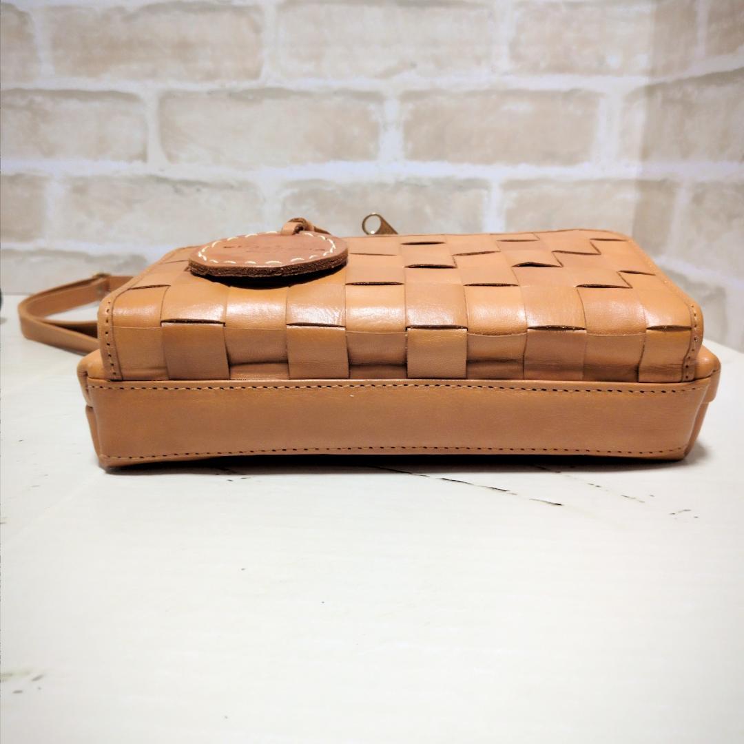 ★【ズッケロ フィラート】メッシュ ショルダーバッグ キャメル 美品 収納多し