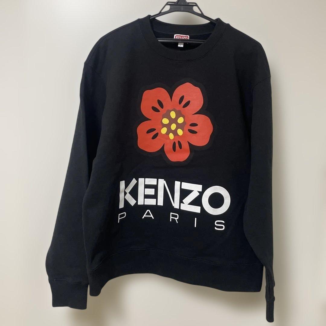 KENZO ケンゾー 花柄ロゴ スウェット トレーナー 黒