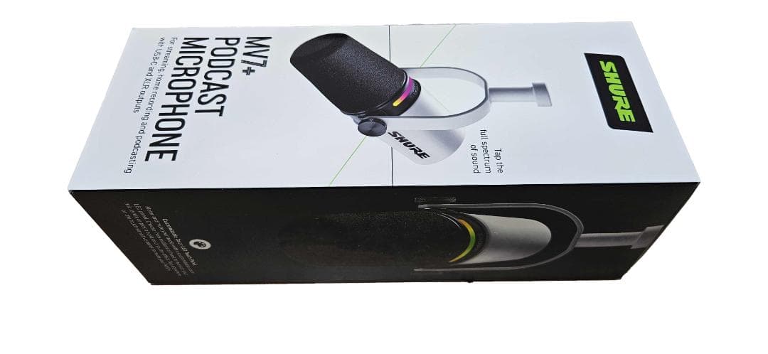 SHURE MV7+ 白、マイクスタンド付き