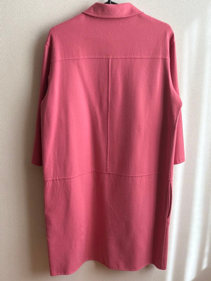 Loropianaロロピアーナピンク 七分袖 ボタン付き ワンピース