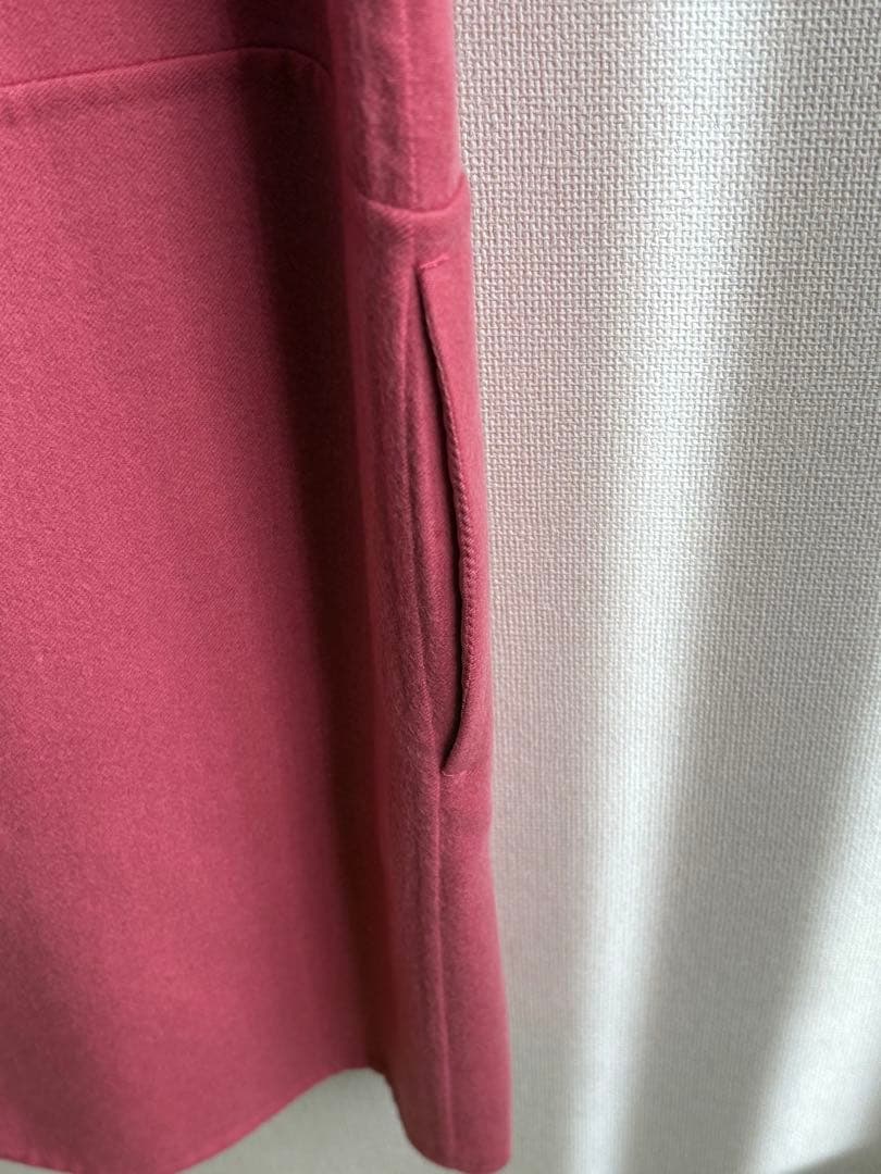 Loropianaロロピアーナピンク 七分袖 ボタン付き ワンピース