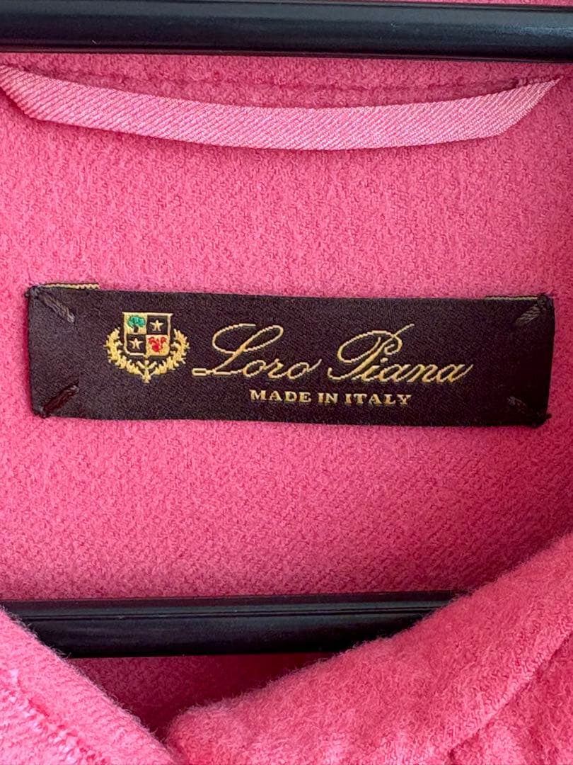 Loropianaロロピアーナピンク 七分袖 ボタン付き ワンピース