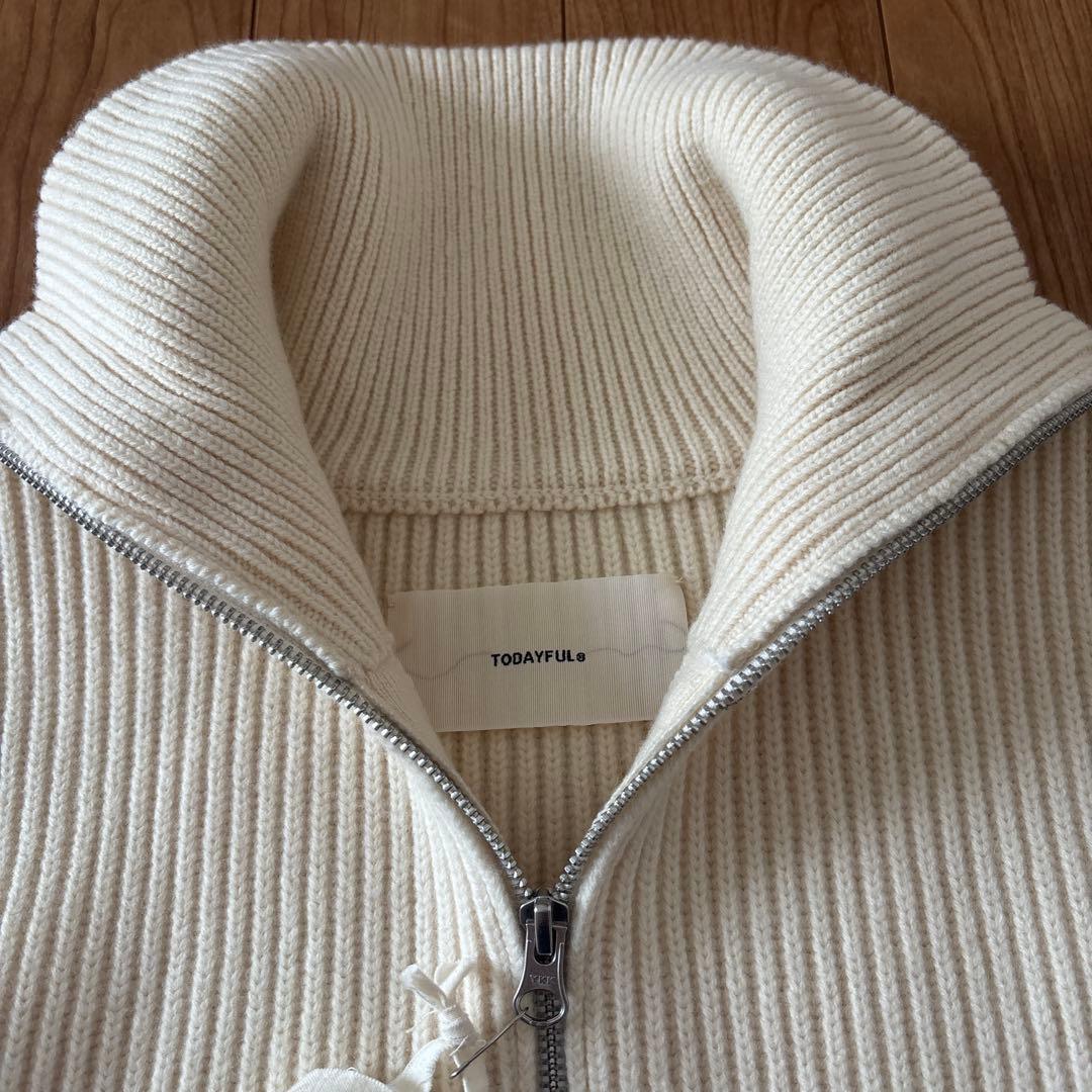 新品未使用　タグ付き♪トゥデイフル　ハーフジップ　ニットベスト