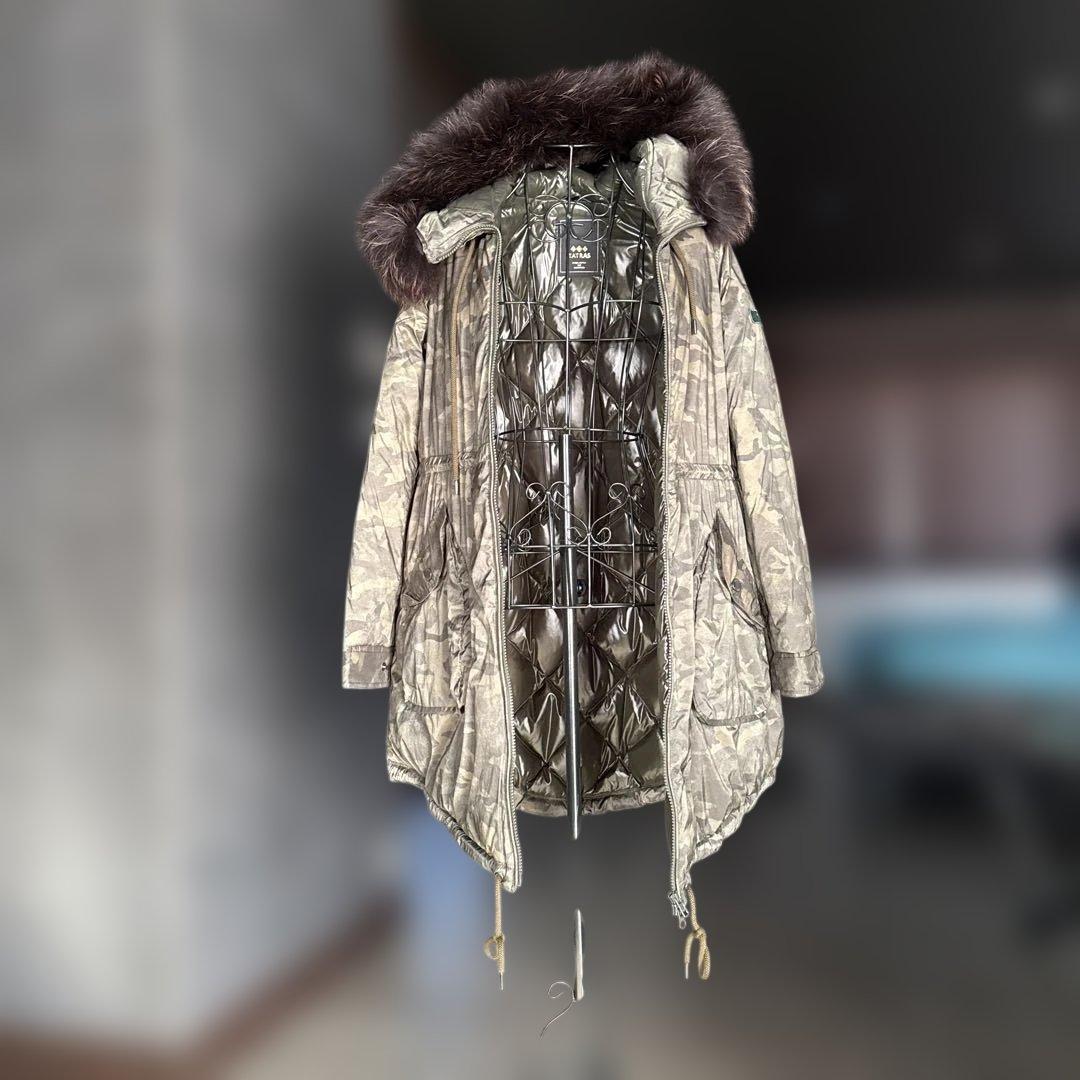 sato777さま専用❣️タトラス迷彩柄ファー付きモッズコート❤️