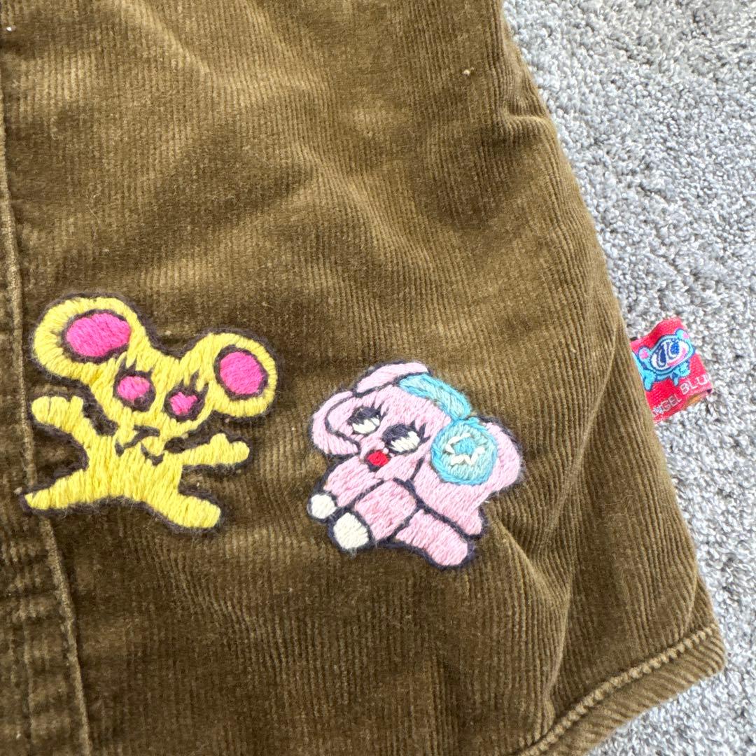 エンジェルブルー　ナカムラくんコーデュロイシャツ150 刺繍　平成レトロ　y2k