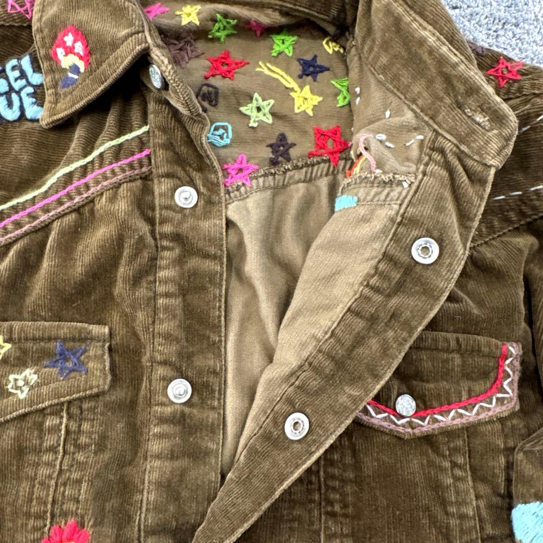 エンジェルブルー　ナカムラくんコーデュロイシャツ150 刺繍　平成レトロ　y2k