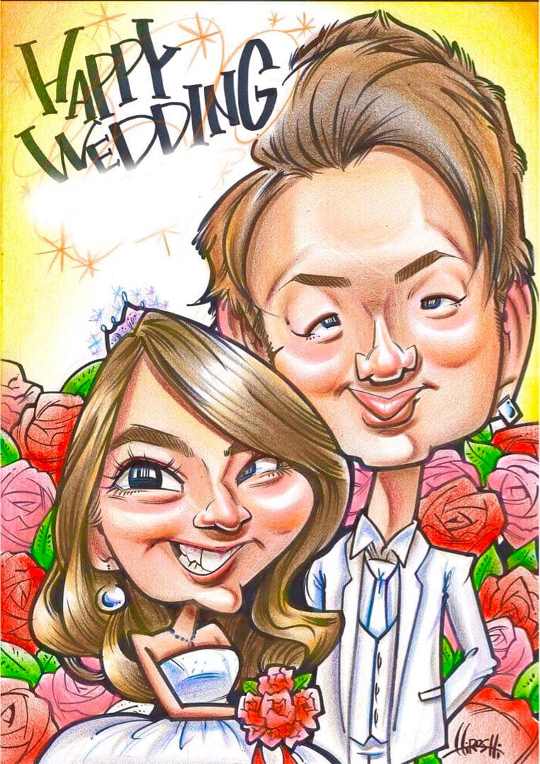 大好評★世界で1枚のオーダーメイド似顔絵★ハイクオリティver★ウェディング