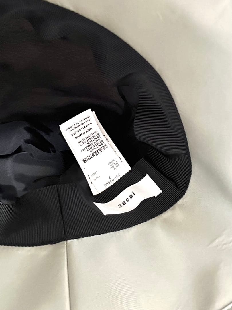 sacai サカイ ロゴ バケットハット バケハ ダブルブリム 23AW 新品