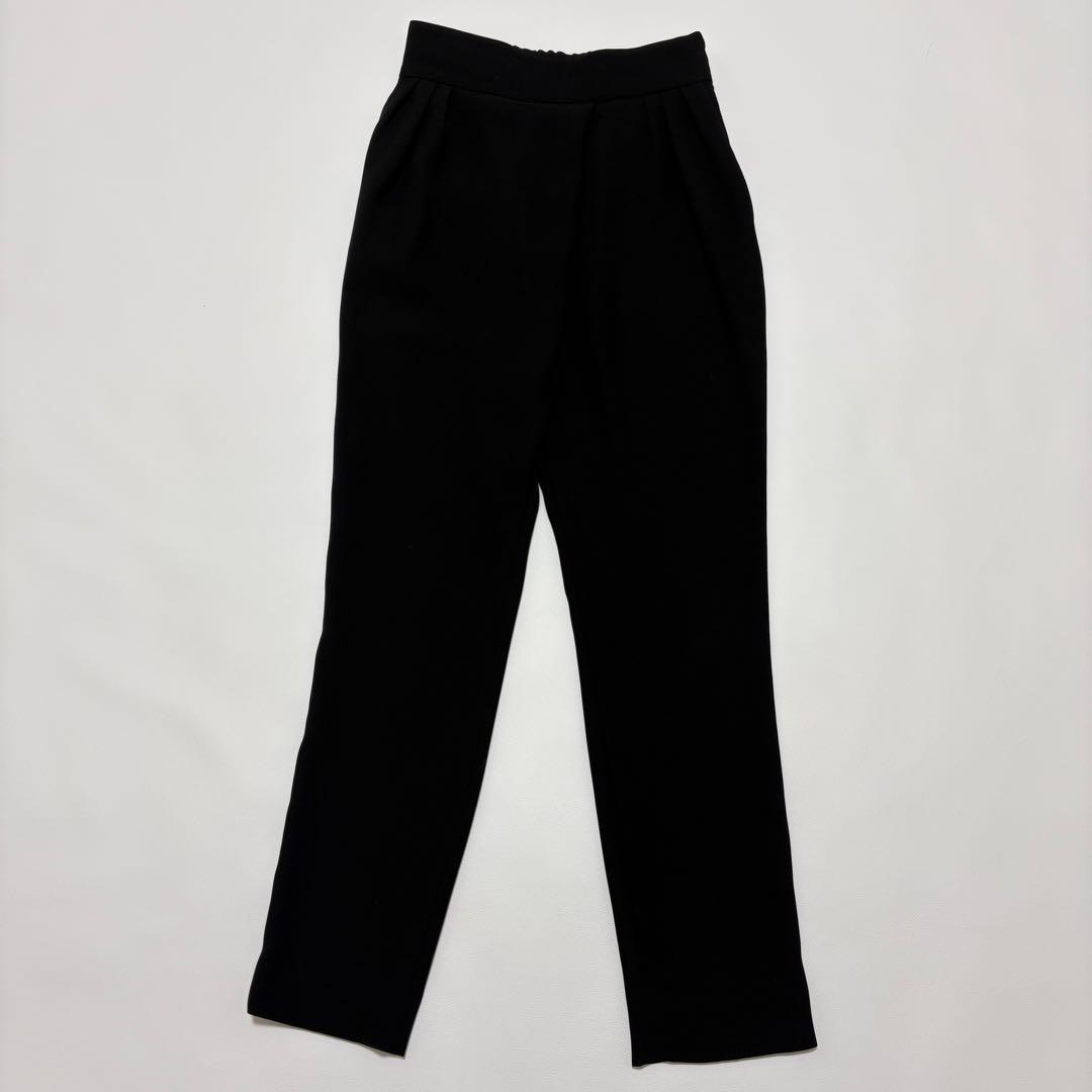 【美品】YOKO CHAN ハイウエストラップパンツ 黒 38 定価7.5万円