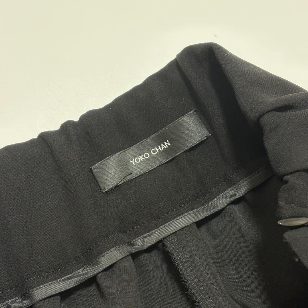 【美品】YOKO CHAN ハイウエストラップパンツ 黒 38 定価7.5万円