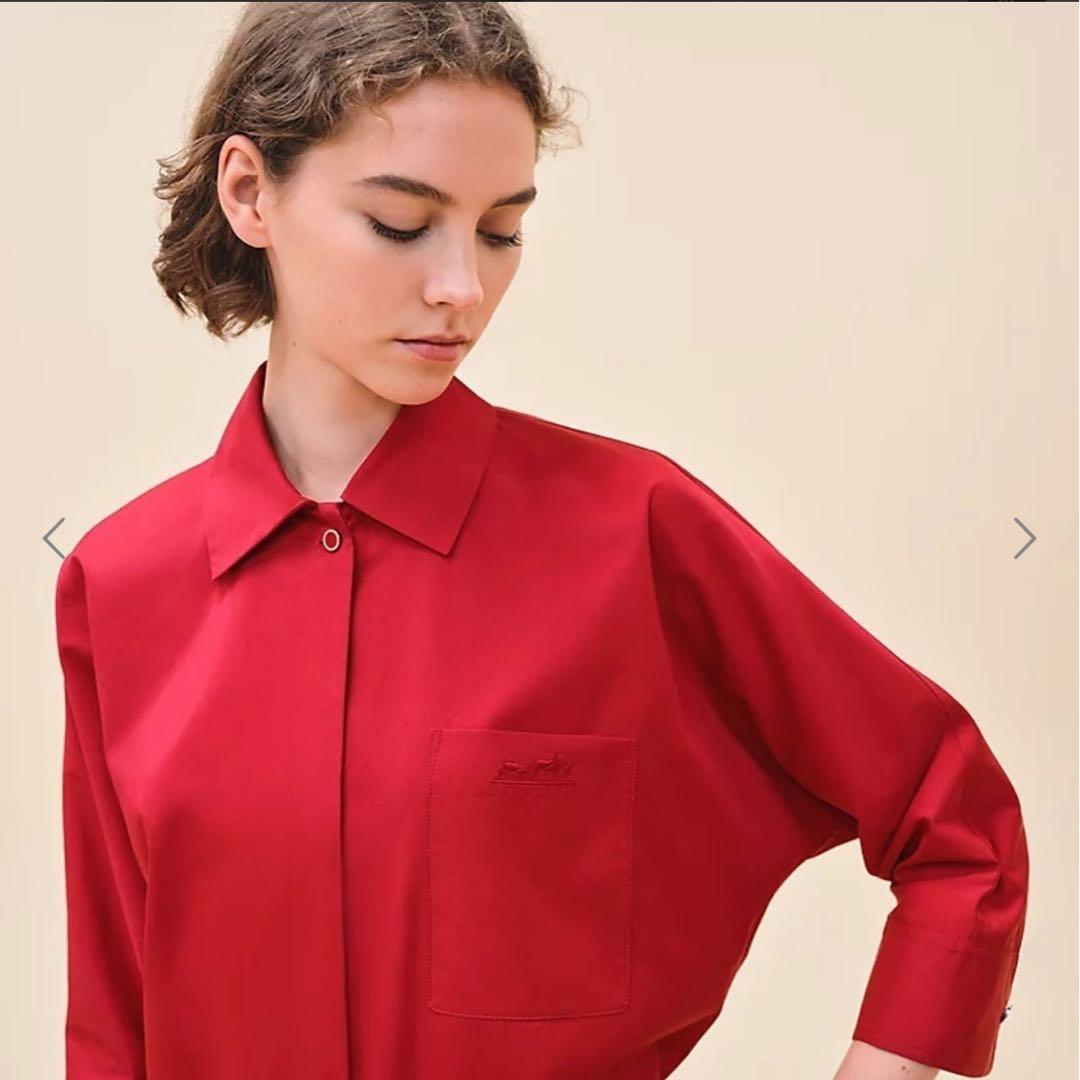 最終価格新品HERMESエルメス　 シャツワンピース　シャツドレス34 24SS