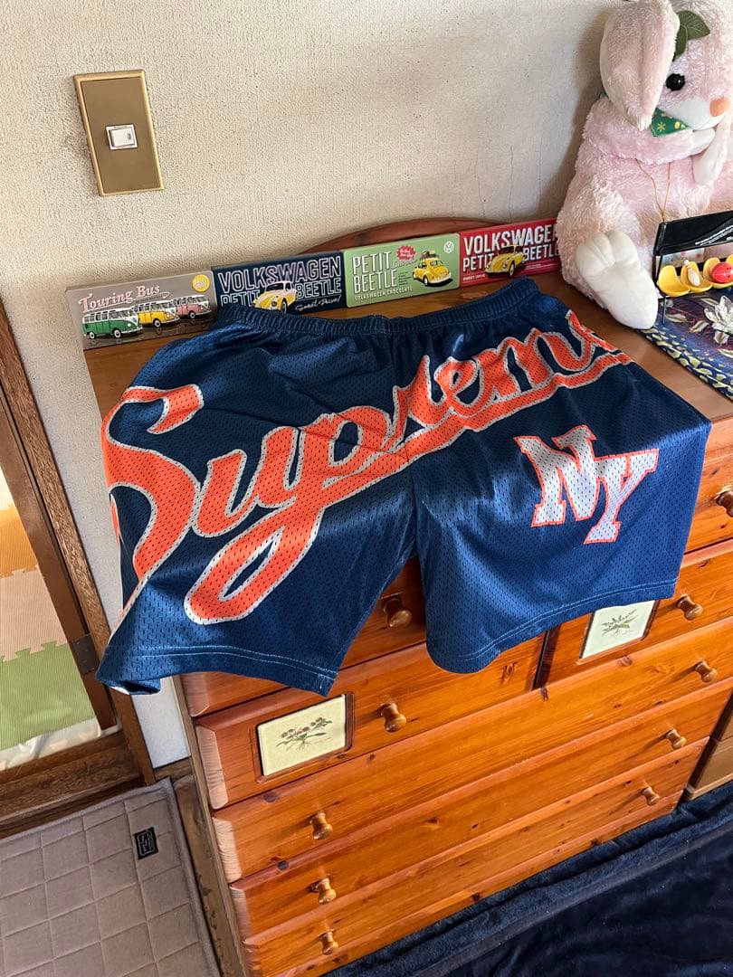 Supreme 24sネイビー ロゴショート　パンツ