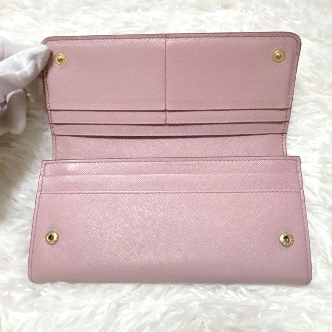 美品✨PRADA プラダ サフィアーノシャイン 長財布1MH132 ピンク