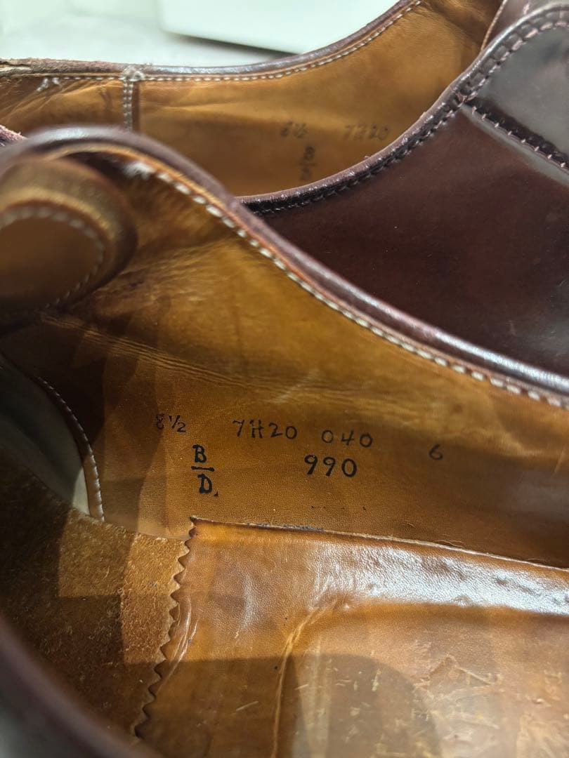 し*ん様 Z*O様 Alden オールデン 990 サイズ8ハーフD カラー＃8