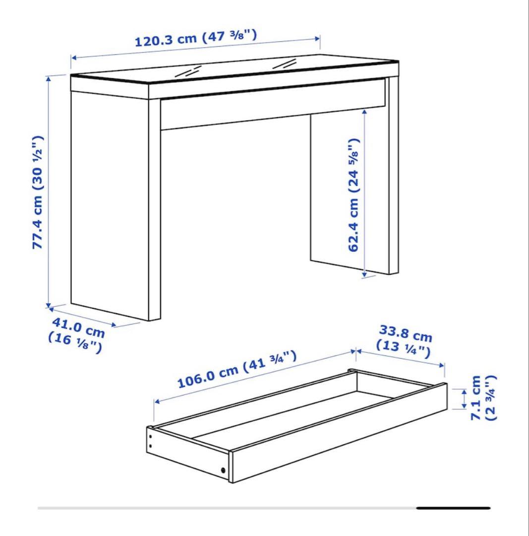 【美品】IKEA イケア マルム MALM ドレッサー 鏡台