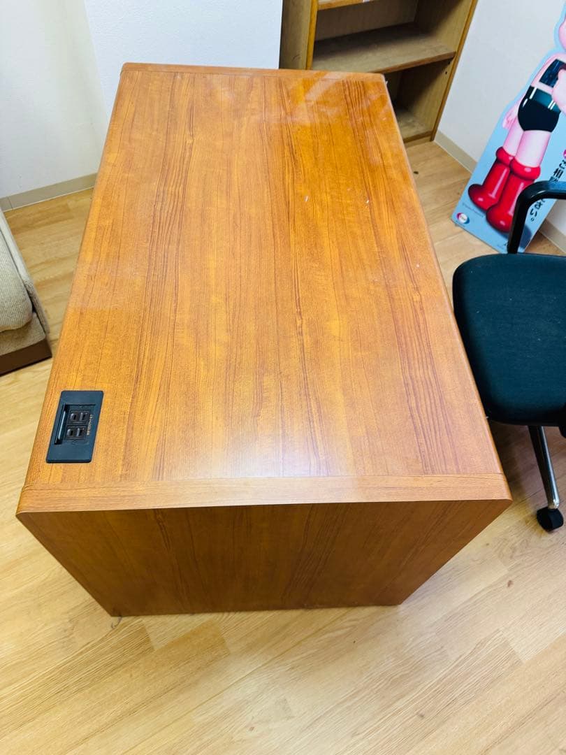 福岡発 テーブル 事務机 ブラウン系 収納 引き出し テーブル レトロ 家具調