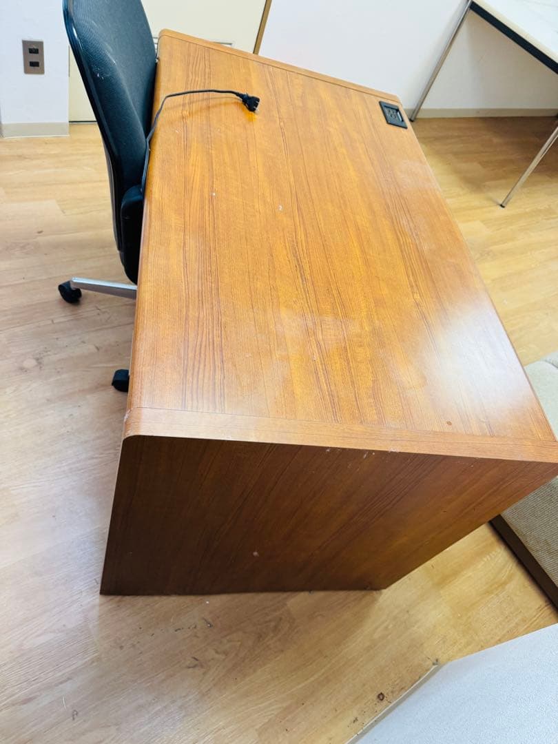 福岡発 テーブル 事務机 ブラウン系 収納 引き出し テーブル レトロ 家具調