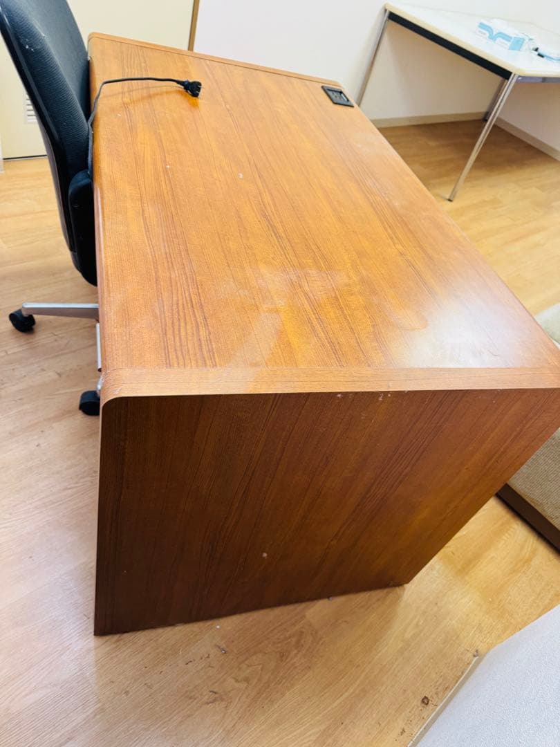 福岡発 テーブル 事務机 ブラウン系 収納 引き出し テーブル レトロ 家具調