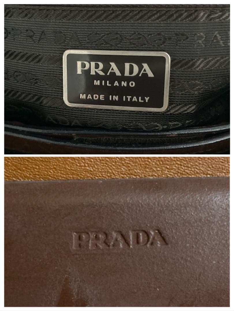 希少 PRADA ブラウン レザー トートバッグ