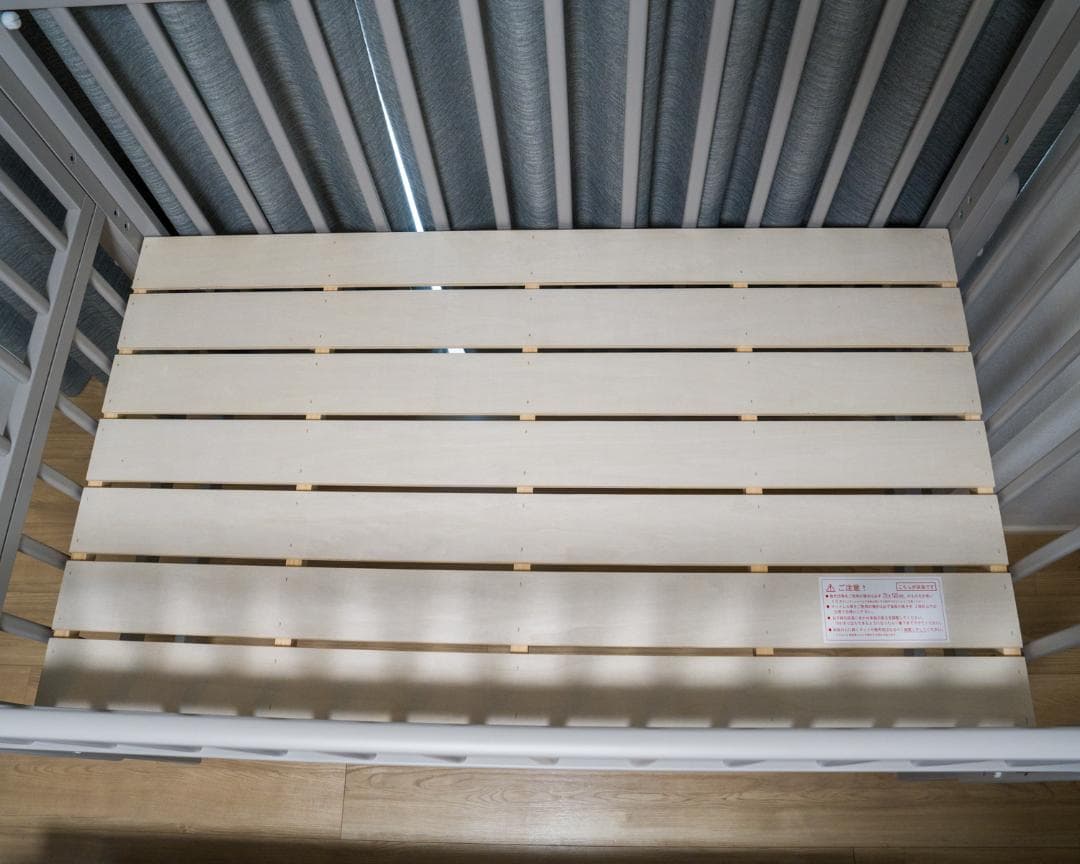 【極美品】大和屋 ノモック Wオープンハイタイプ ベビーベッド グレー