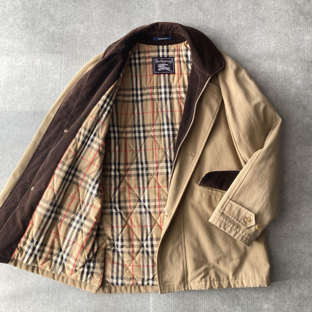 【希少】90sバーバリー ハンティングジャケット 襟コーデュロイ