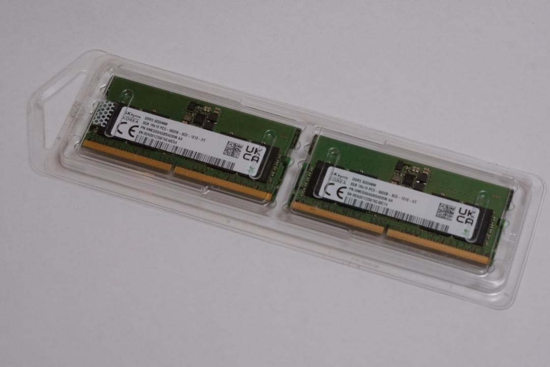 SK hynix純正 DDR5-5600B 16GB (8GB×2枚) 新品外し