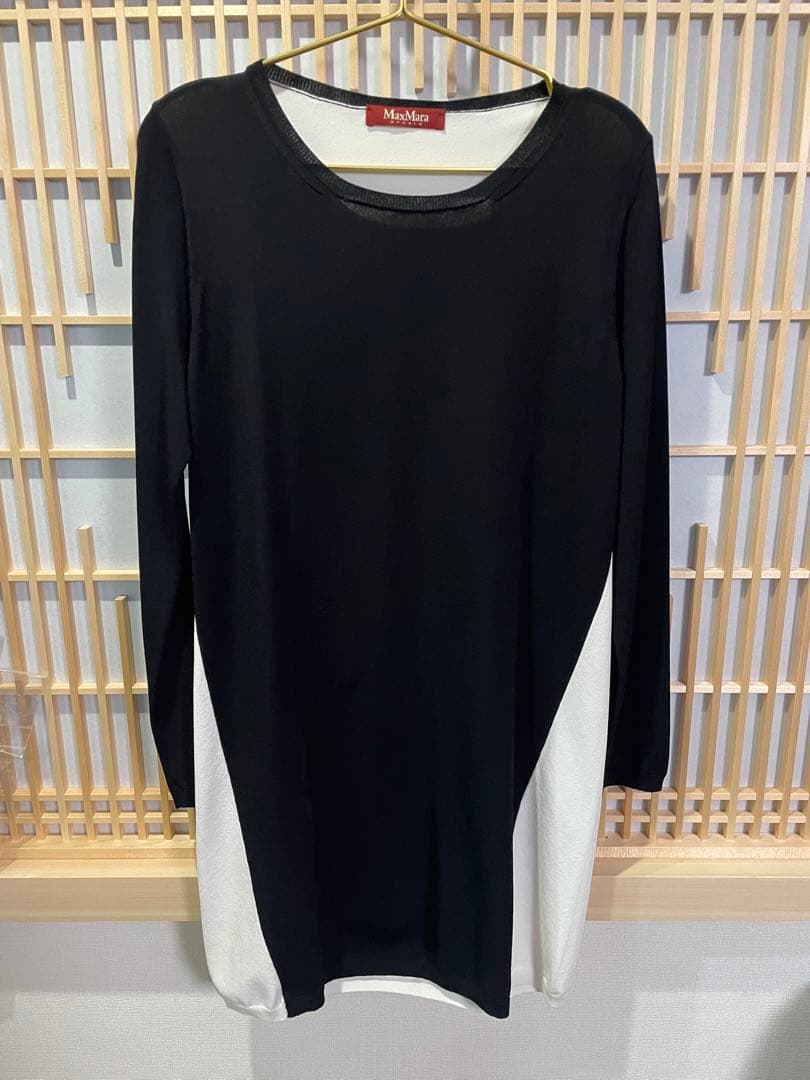 MaxMaraStudio 黒白 チュニック 長袖　L