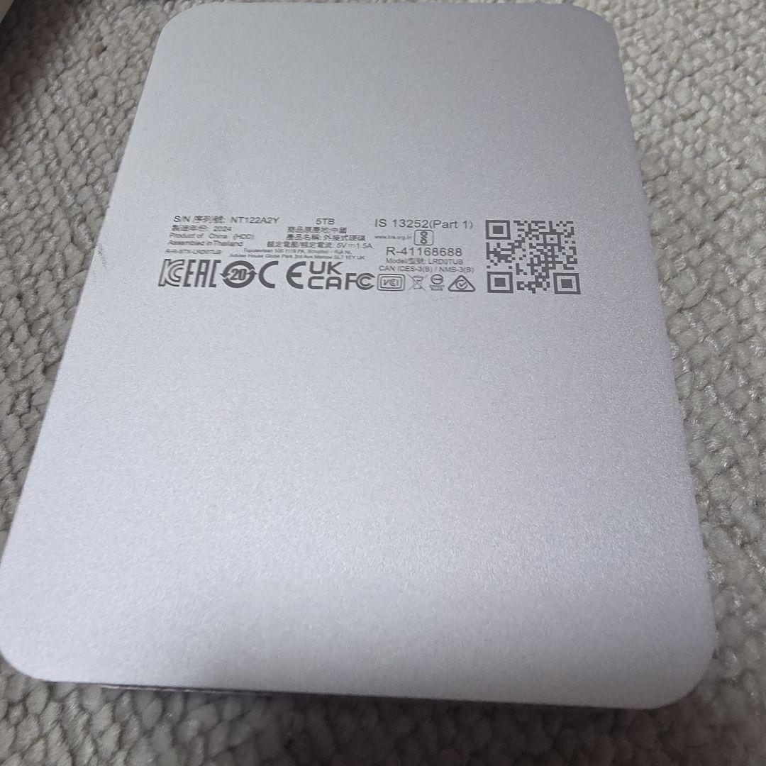 24/12月購入 LACIE ポータブル HDD 5TB USB3.2