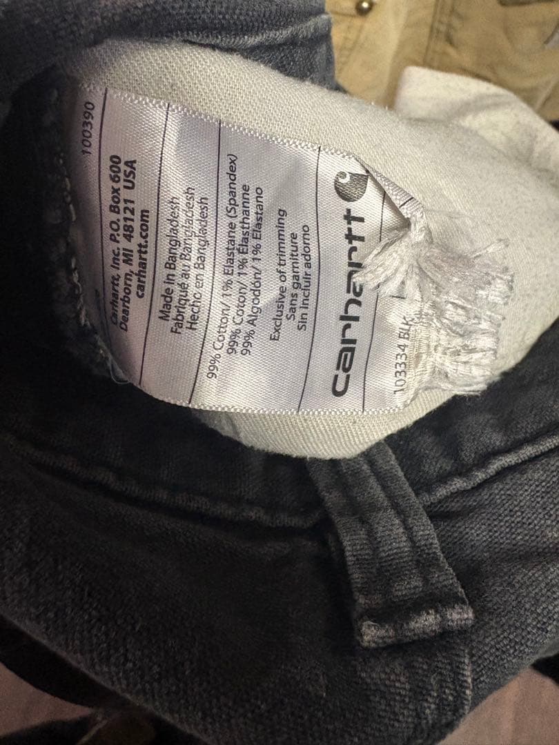 カーハート　ダブルニー　ブラック　36×34