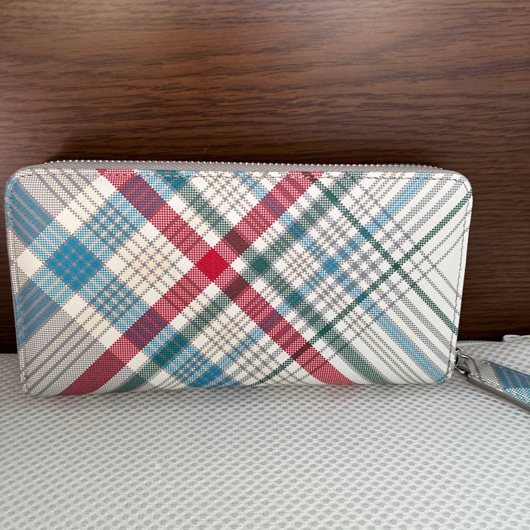 新品　ヴィヴィアンウエストウッド　ラウンドジップ長財布　チェック　ORB