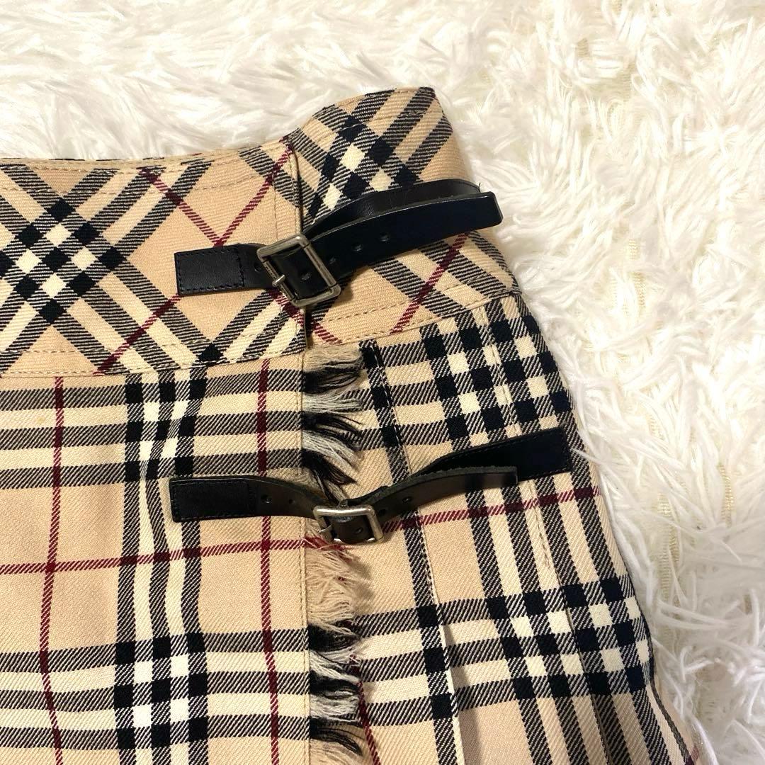 バーバリー　ミニスカート　巻きスカート　プリーツ　ノバチェック