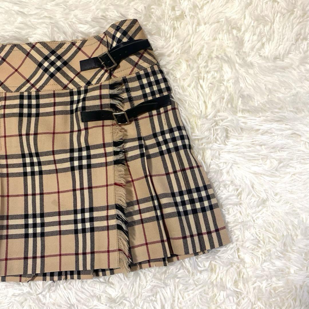 バーバリー　ミニスカート　巻きスカート　プリーツ　ノバチェック