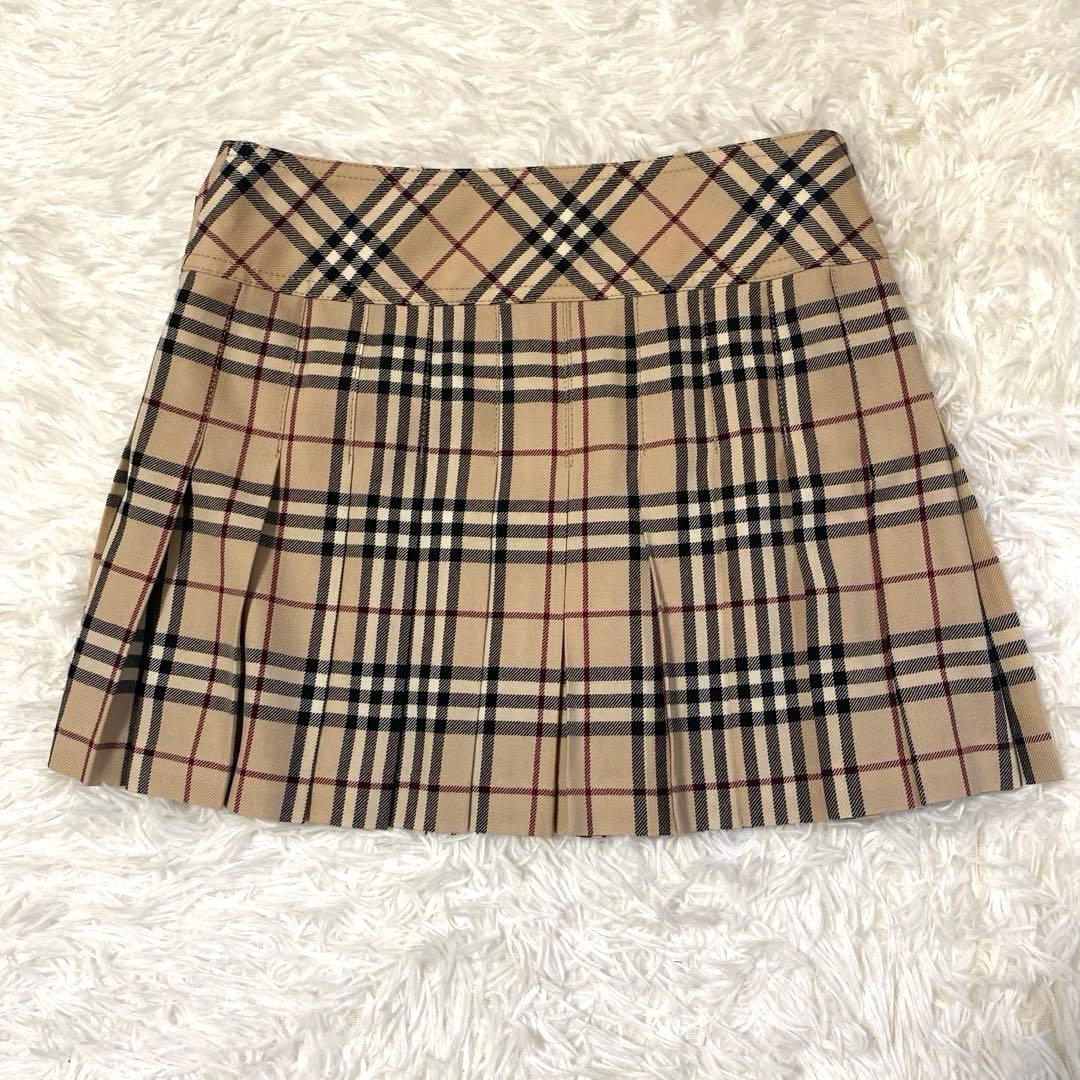 バーバリー　ミニスカート　巻きスカート　プリーツ　ノバチェック