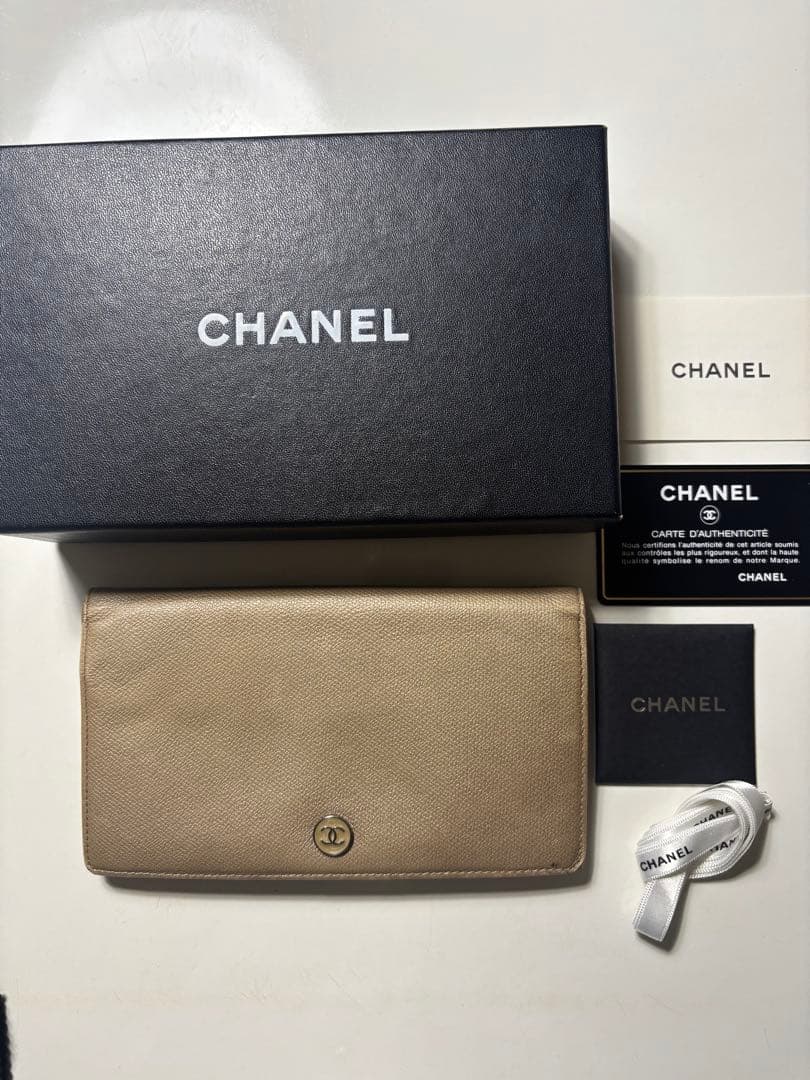 CHANEL 長財布 ベージュ