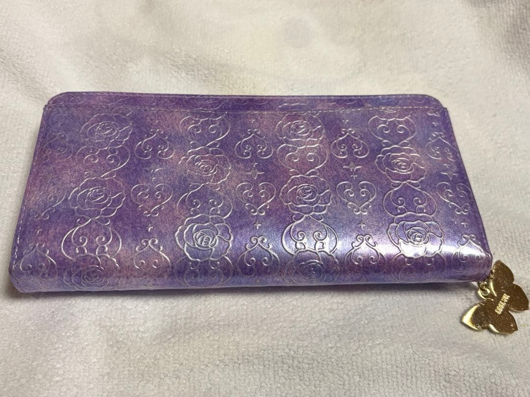 【即購入可・翌日発送】ANNA SUI ローズハート ラウンド長財布 ラベンダー