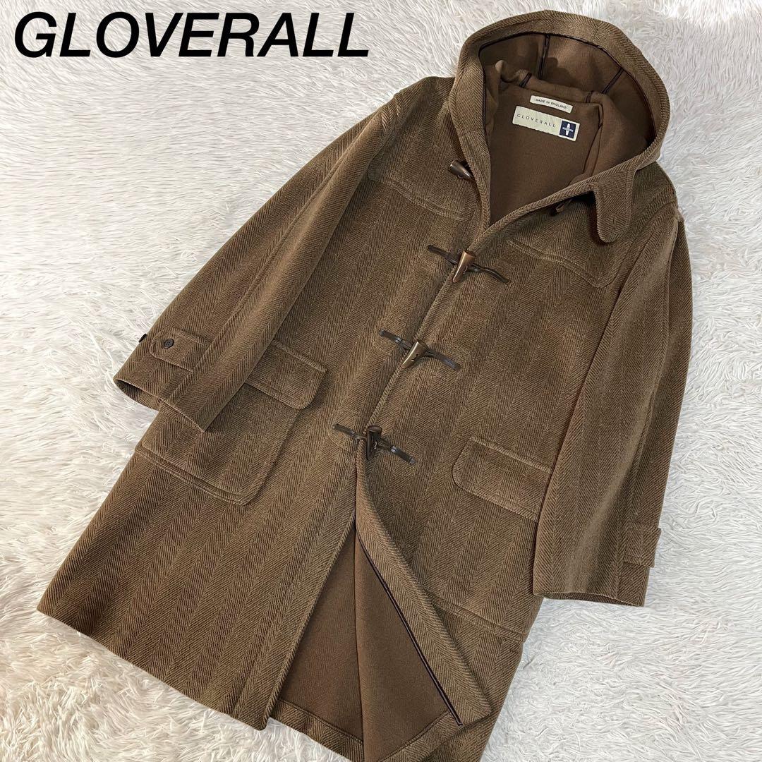 【美品】グローバーオール　キングストン　ヘリンボーンウール　ロングダッフルコート