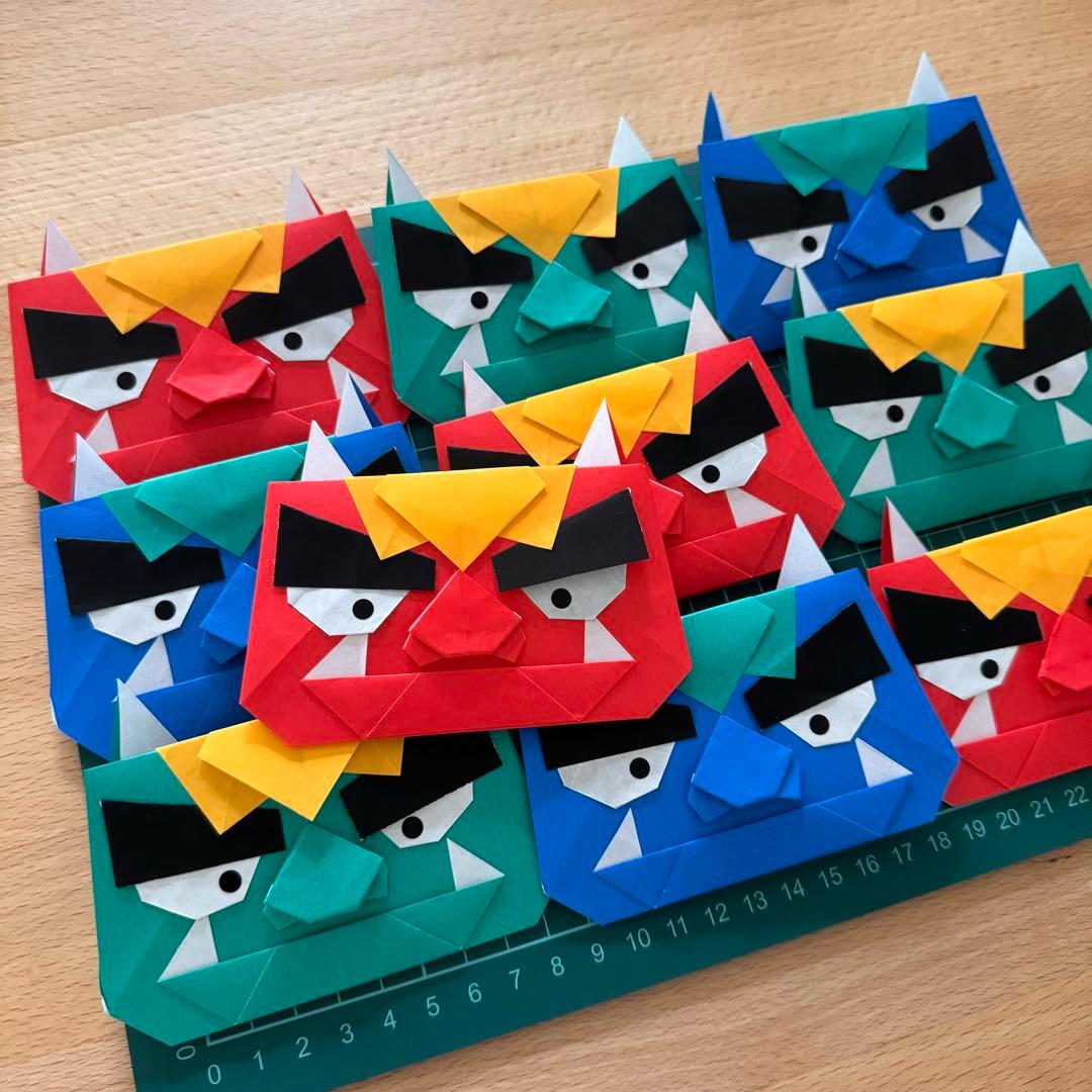 「Miyuki」 節分折り紙 鬼 ★ 3色160個