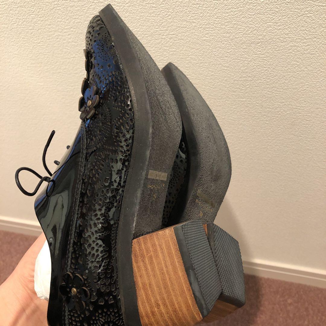 リスビー様　MANA マナレザーカットフラワーデザインハラコレースアップシューズ