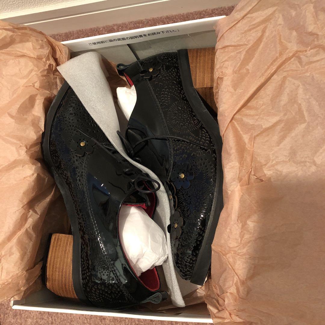 リスビー様　MANA マナレザーカットフラワーデザインハラコレースアップシューズ