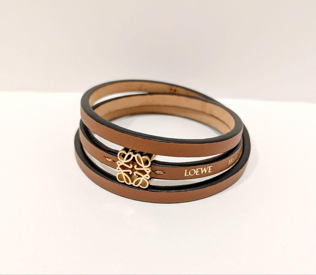 ロエベ ツイストバングル カーフ タン Mサイズ ブレスレット LOEWE