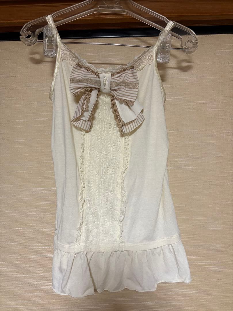 axes femme ストライプビッグリボンキャミソール