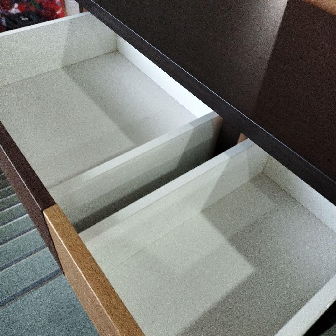 y【美品】ニトリ　ハイチェスト（カレナ80HC DBR）木目調家具