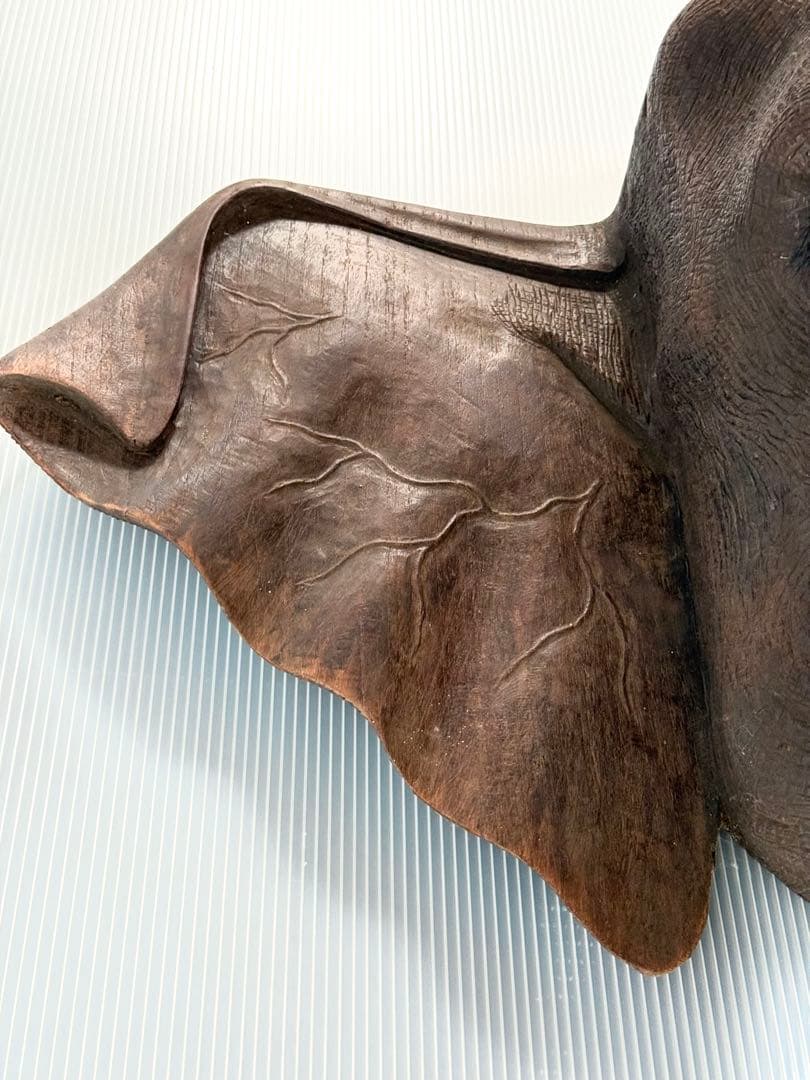 ハムタン サイズ大♪ リアル 彫刻 アンティーク 木製 ゾウ 象