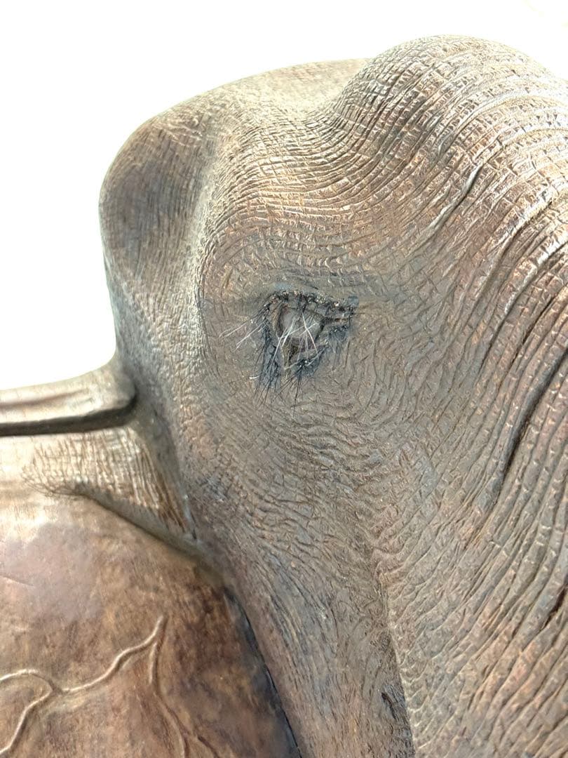 ハムタン サイズ大♪ リアル 彫刻 アンティーク 木製 ゾウ 象