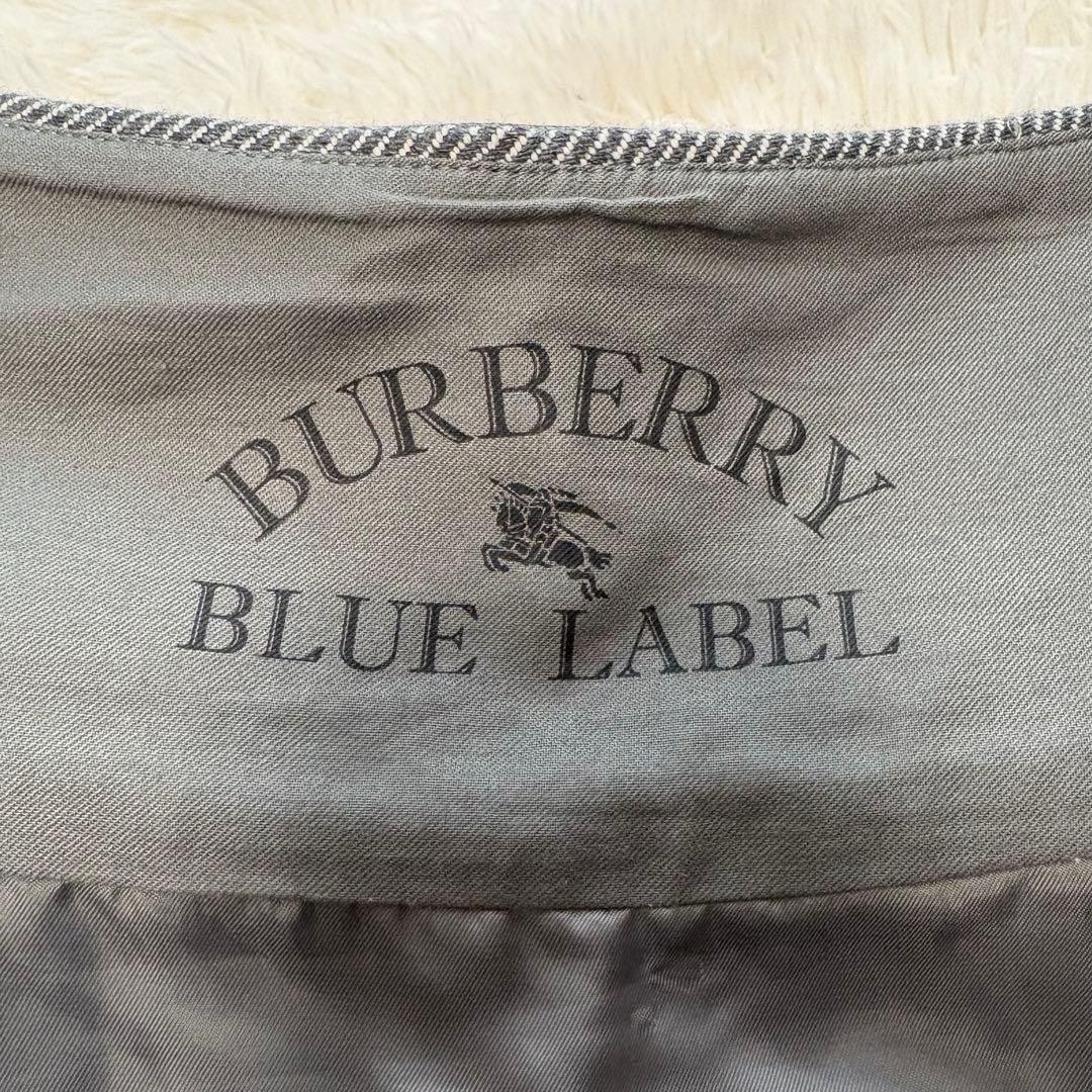 【美品】 バーバリーブルーレーベル ミニスカート ホースロゴ刺繍 バックル 36