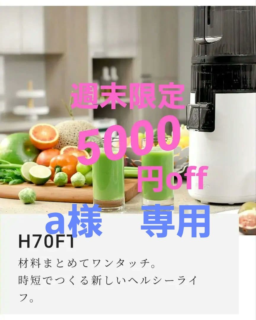ヒューロムスロージューサー　コールドプレスジューサー　H70FT　2025年