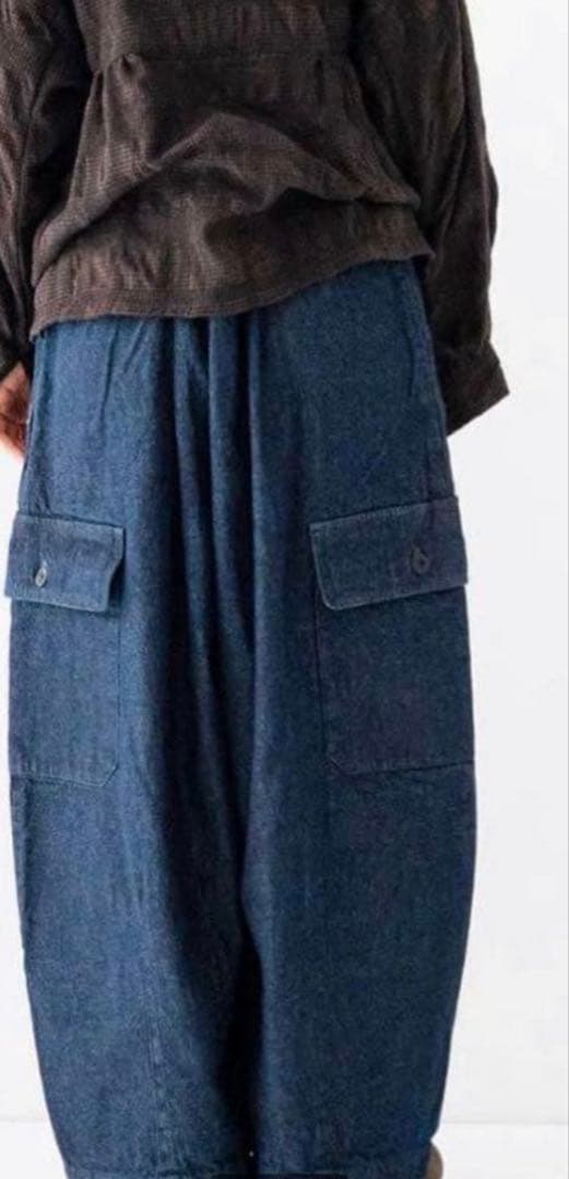 ネストローブnest Robeコットンデニムバレルパンツ美品