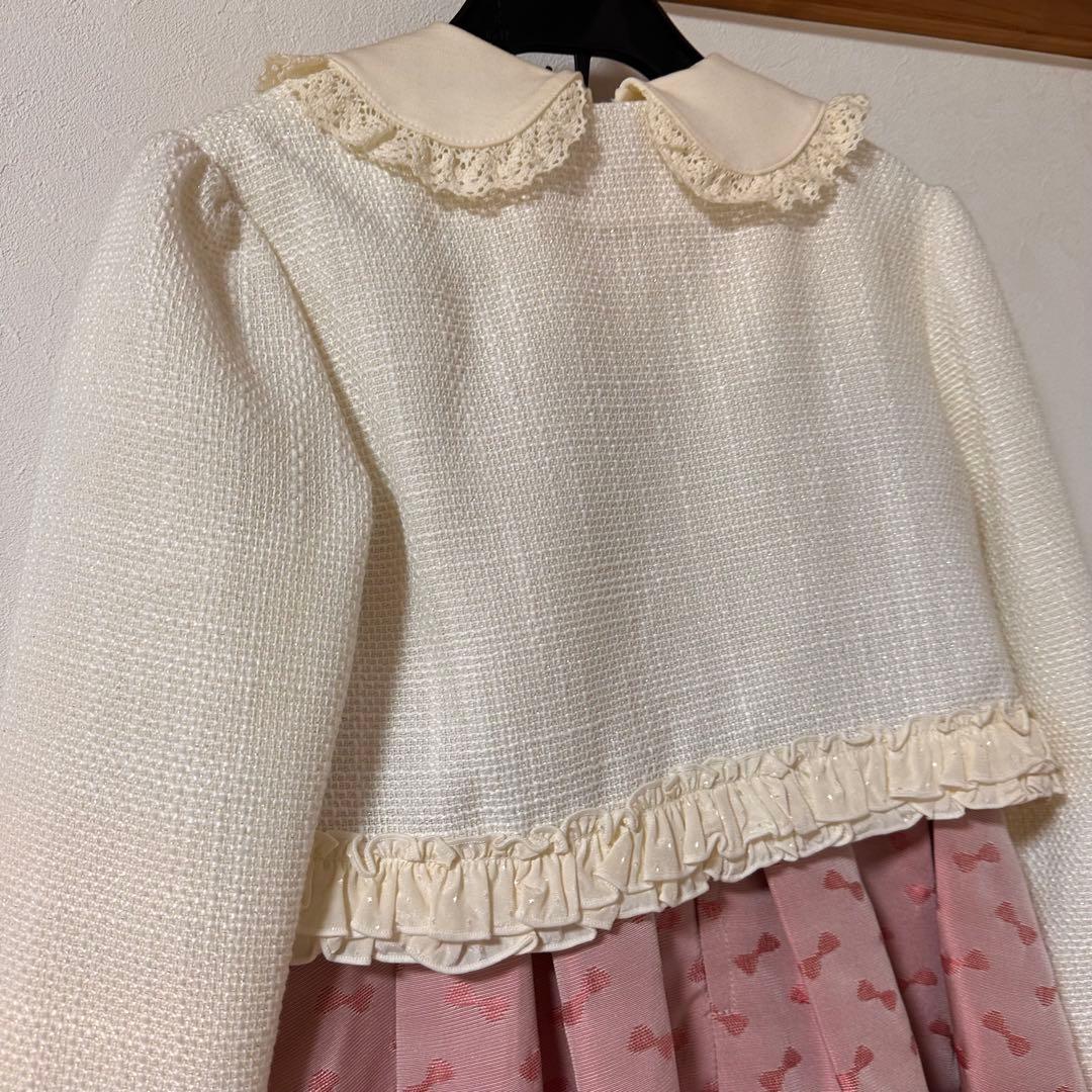 シャーリーテンプル♥︎リボン襟付きワンピースとジャケットセット　120cm