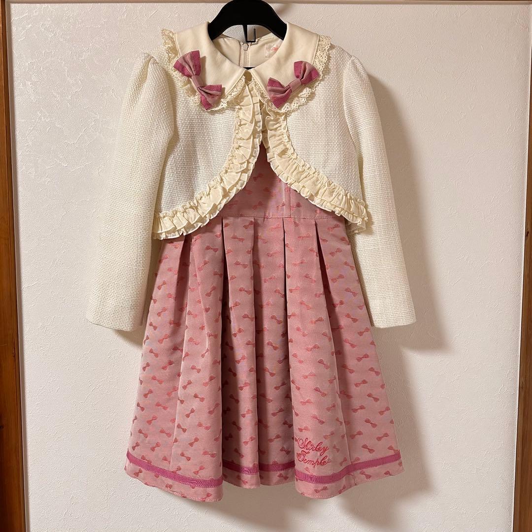 シャーリーテンプル♥︎リボン襟付きワンピースとジャケットセット　120cm